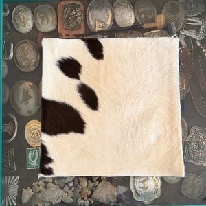 Elegant brown and White Cowhide Pillow